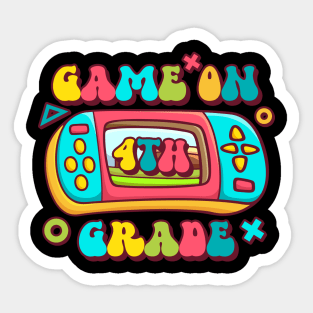 Gamer Back To School Funny Game On 4th Grade Kids Boys Sticker